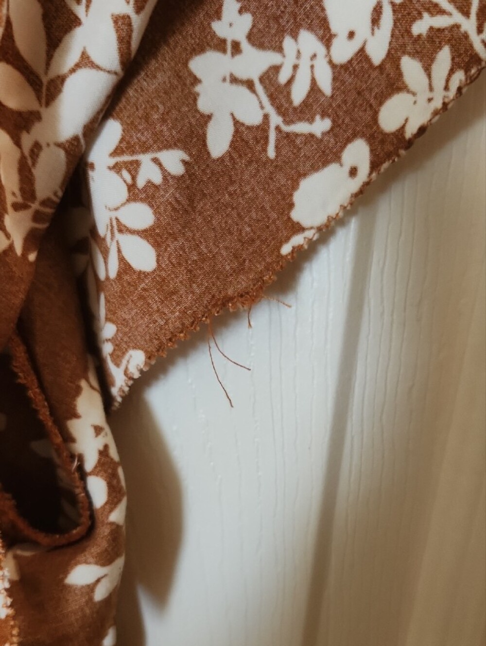 Women's Brown Floral Wrap Dress - Picture 7 of 8